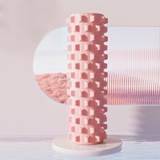 딥밸런스 피트니스 럼블 돌기폼롤러 마사지 필라테스 폼룰러, 핑크, 1개