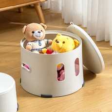 발판겸용 수납형 미니 스툴 간이의자, 1개, 화이트(소형)