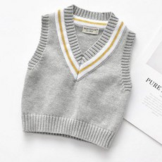 앨리홈 뉴트로브이넥베스트 유아 아동 조끼 유아동 주니어 남아 여아 실내 니트조끼