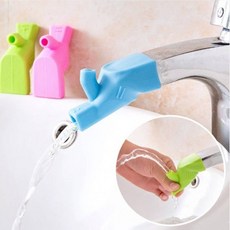 아이용 양치 보조 실리콘 세면대 연장 수도꼭지 아쿠아캡 2way, 1개, 블루