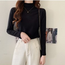高領長袖修身上衣 顯瘦 透氣排汗 運動休閒皆宜