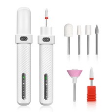 CozyTemp 네일폴리셔 전동 미니 네일드릴기 손톱 발톱 관리머신 셀프 홈케어 젤네일드릴, 1세트, 화이트