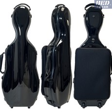 琴盒中提琴琴盒15/16/17寸地輪方形中提琴盒可調節尺寸多色中提琴玻璃鋼盒地輪樂器配件提琴盒, 黑色(地輪), 1個