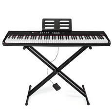 디에스뮤직 해머건반 88건반 전자 디지털 피아노 DS-88026 + 스탠드 + 서스테인 페달 세트, 블랙, 1개