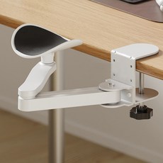 手肘支撐架 360度靈活旋轉 三檔高度調節 桌夾式設計, 白色, 1個, LS-005W