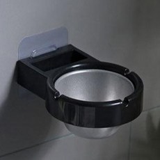 팬션보조용품 욕실화장실재떨이 벽걸이무타공꽁초정리 홀더 스텐통 블랙, 1개
