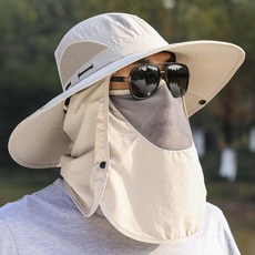 자외선차단 모자 낚시 등산 캠핑 모자 햇빛가리개 농사 농부 모자, 베이지