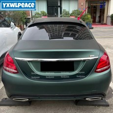 ABS 후방 스포일러 메르세데스 W205 4도어 세단 C63 C180 C200 C260 14-19 호환, 광택이 나는 검정색