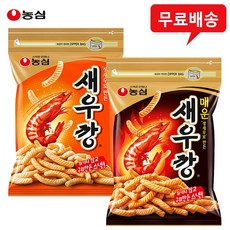 농심 대용량 지퍼백 2봉(새우깡1+매운새우깡1) 무배, 2개, 400g