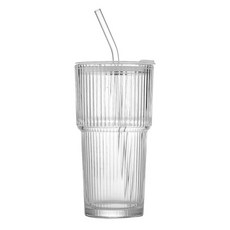 玻璃飲料杯 便攜吸管杯, 600ml, 1套, 600L