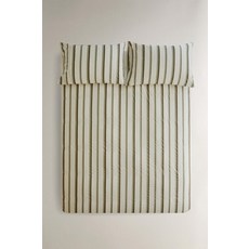 ZARA 와이드 스트라이프 퍼케일 코튼 이불 커버(300수) - 스크래치 화이트 5185/088/251, 퀸