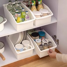 존글로벌 주방 하부장 다용도 바퀴형 정리함, 화이트, 2개