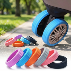 캐리어 바퀴 긁힘 소음 방지 실리콘 보호 커버 8p, 1세트, 네오 오렌지