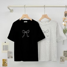 Fee 蝴蝶結短袖棉質T恤 女上衣 圓領休閒百搭 多色可選