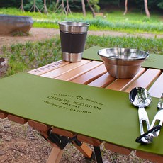 카디움 캠핑 미니 테이블 매트 가죽 롤 용품 커버 MTM-01, 미니 테이블 매트(올리브) MTM-01