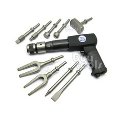 買工具-Air Hammer《專業級》氣動鎚 氣動槌 氣動鑿刀9支組 汽車底盤零件拆解維修 和尚頭拆卸 台灣製造「含稅」, 1套, BT-AM2306R