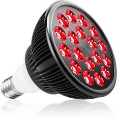 얼굴과 목에 효과적인 660nm 적색광 테라피 전구 (LED 18개 고출력 넓은 조사 범위) E26 소켓 호환 (전구만 포함), Red