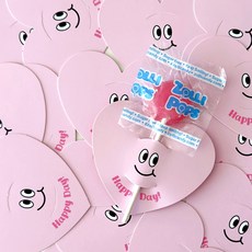 캔디 사탕 페이퍼 5P 구디백 어린이날 선물 포장 막대사탕꽂이, 핑크 스마일 5장