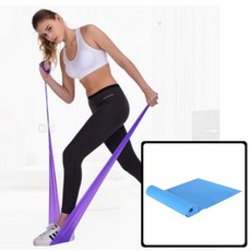 썸씽슈츠 초급용 요가 스트레칭 저항 탄성 밴드 2P, 2개, 블루