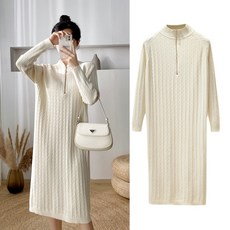 가을 겨울 도톰한 보온 임산부 원피스 루즈핏 날씬해 보이는 꽈배기 수유 니트 스웨터