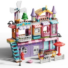 필로 유아 블록 장난감 듀플로 호환 어린이 풍차 하우스 216p, 1개