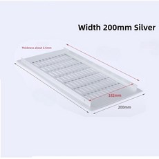 너비 100/150/200mm 환기 그릴 알루미늄 합금 통기성 메쉬 길이 캐비닛 구멍 커버 하드웨어, 06 Length 400mm, 1개