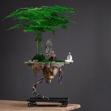 공중부양 화분 장식품 집들이 조형물 인테리어 소품, D. 특급 A급 흑골차 황금연꽃, A. 화분에 심은 식물