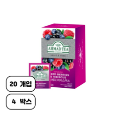 아마드티 카페인 프리 프루트 & 허벌 인퓨전 믹스드 베리, 2g, 20개입, 4개