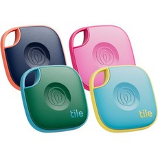 Life360 Mate의 Tile - 블루투스 추적기 열쇠 찾기 열쇠 가방 등 소지품 위치 찾기 기능. 휴대폰 기능 포함. iOS 및 안드로이드 기기 모두 호환. 2개 세, 4-Pack, Multi