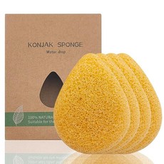 내추럴 곤약 페이셜 스펀지 - 모든 피부 타입을 위한 4팩 리플럭스 순한 스펀지 매일 사용할 수 있는 부드러운 페이스 스크러버, 천연 곤약 페이셜 스폰지 - 모든 피부 타입용 lyfL