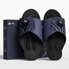 nimin 저주파 발마사지기 EMS TENS 발바닥 마사지기 안마기 무선 마사지 슬리퍼 1세트, 네이비, 1세트(2개)