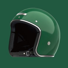 [CRNK] 레트로 1 빈티지 클래식 오토바이 헬멧 소두핏 오픈페이스 GREEN SHINY (유광), M (54~57cm)
