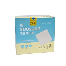 수성위생재료 멸균거즈 N형 10x10cm 8겹 (총100매) 드레싱 거즈패드