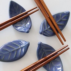 모양 숟가락 안정적인 잎사귀 나뭇잎 젓가락 식사 거치 스푼 44046EA 1(PC), 젓가락 받침 4P