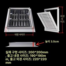 개폐형 환기창 실외기 커버 에어컨 통풍구 환풍 점검구, 200 x 200mm