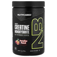 뉴트라바이오 NutraBio 미분화 크레아틴 일수화물 파라다이스 펀치 378g13.3oz117893, NutraBio 미분화 크레아틴 일수화물 파라다이스 펀, 378g, 1개