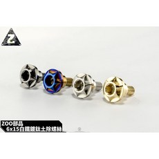 ZOO部品 前土除 造型螺絲 6X15 - 六代戰 神鷹 適用, 1個, 白鐵,單顆價