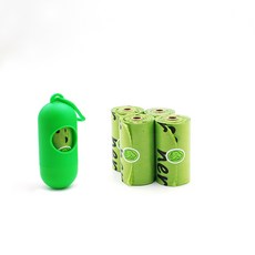 도그팜 강아지 배변봉투 케이스 + 리필봉투, 1세트, 60개입, 그린