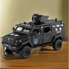 阿莎力 1/32 劍齒虎 警車 警察 武裝車 裝甲車 防暴車 鎮暴車 1:32 金屬模型, 1個, 特警 黑色