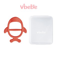 Vibebe 咬咬魚 套入式固齒器 附防塵盒, 豔陽紅, 1個