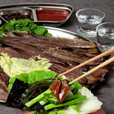 특산물 명인 포항 구룡포 과메기 야채세트 완전손질, 1개, 10미 20쪽 꽁치 + (야채풀세트)