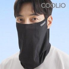 쿨리오 자외선 차단 골프 마스크 UV 얼굴 햇빛 가리개 여성 남성 쿨 국내 제조, 블랙, 1개
