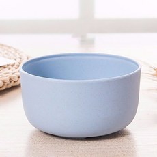 小麥秸稈碗 飯碗 湯勺 米飯碗 湯碗 泡麵碗 環保餐具 勺子套裝 歐式簡約風 可微波 防摔防滑, 【小麥碗】藍色, 1個