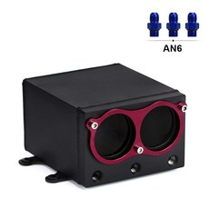 LZONE 60MM 듀얼 빌렛 레이싱 탱크 캐치 외부 044 펌프 블랙 알루미늄 오일 서지 포트