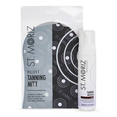 알로에 베라와 E가 함유된 세인트 모리즈 프로페셔널 클리어 태닝 빠르게 건조되는 비건 태닝 중간에서 어두운 200ml, Dark, 1 Ounce (Pack of 1), With Mitt, 1개