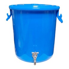 국내생산 대형물통 수도꼭지물통 대용량 꼭지달린물통 호스 만능용기 파란통 대형플라스틱통 만능통 우산꽂이, 30L, 1개, 스텐수도꼭지