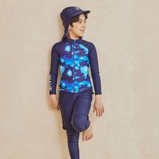 아이스샌드 남주니어 집업래쉬가드 이중반바지세트 BR-77201