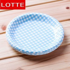 10p 롯데 일회용 종이접시(18cm) 파티용 그릇 용기