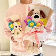 卡通玩偶花束七夕教師節禮物公仔花束禮品送閨蜜花束, 小號:如圖所示