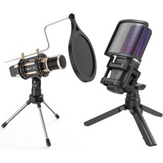 콘덴서마이크 녹음용 MIC USB ZealSound 콘덴서 마이크 k082sfba 및 A68 Pro 블랙